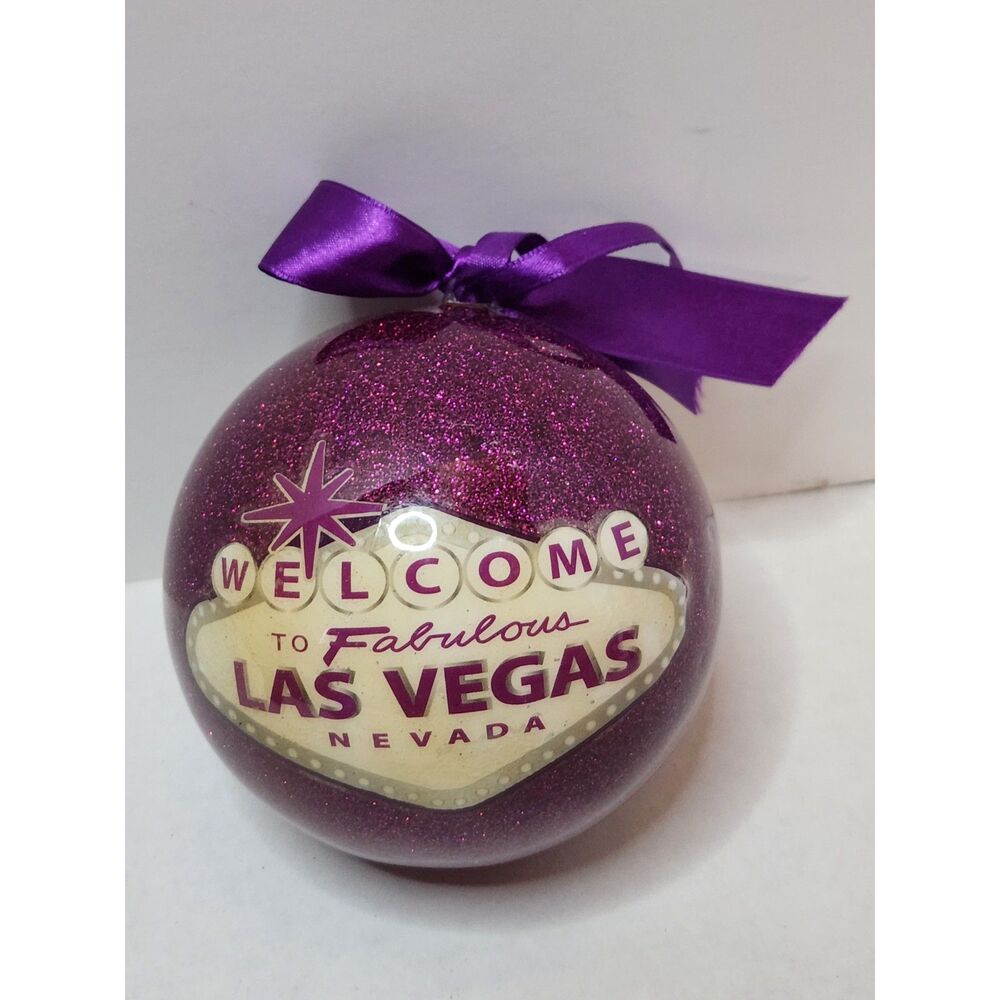Welcome to Fabulous Las Vegas Ornament – Purple Holiday Decor